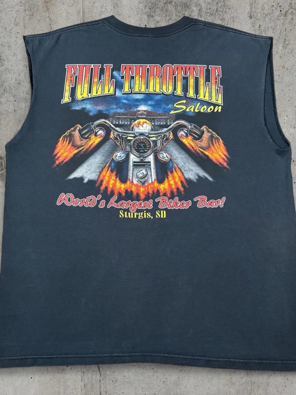 Vintage Y2K Full Throttle Saloon Sturgis SD Biker Motorcycle Sleeveless Shirt XL